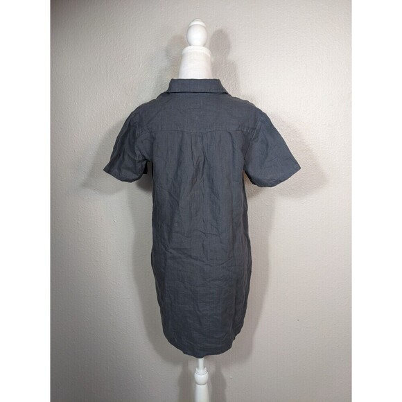 Vikolino Linen Short Sleeve Gray Dress Small Boho - Picture 5 of 9